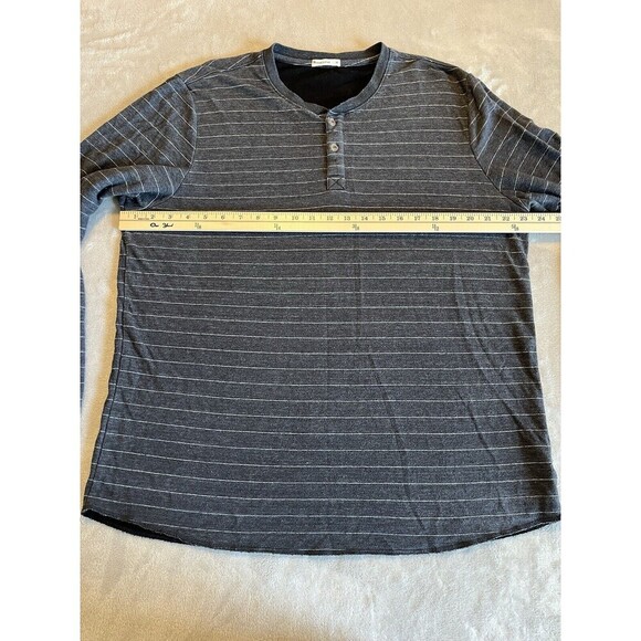 Marine Layer Long‎ Sleeve Shirt Men’s XL Gray Henley Pullover Striped Lined - Picture 5 of 6